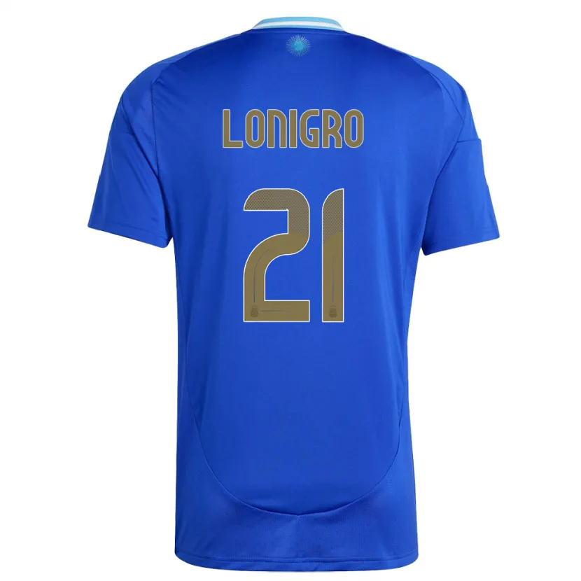 Danxen Mænd Argentina Erica Lonigro #21 Blå Udebane Spillertrøjer 24-26 Trøje T-Shirt