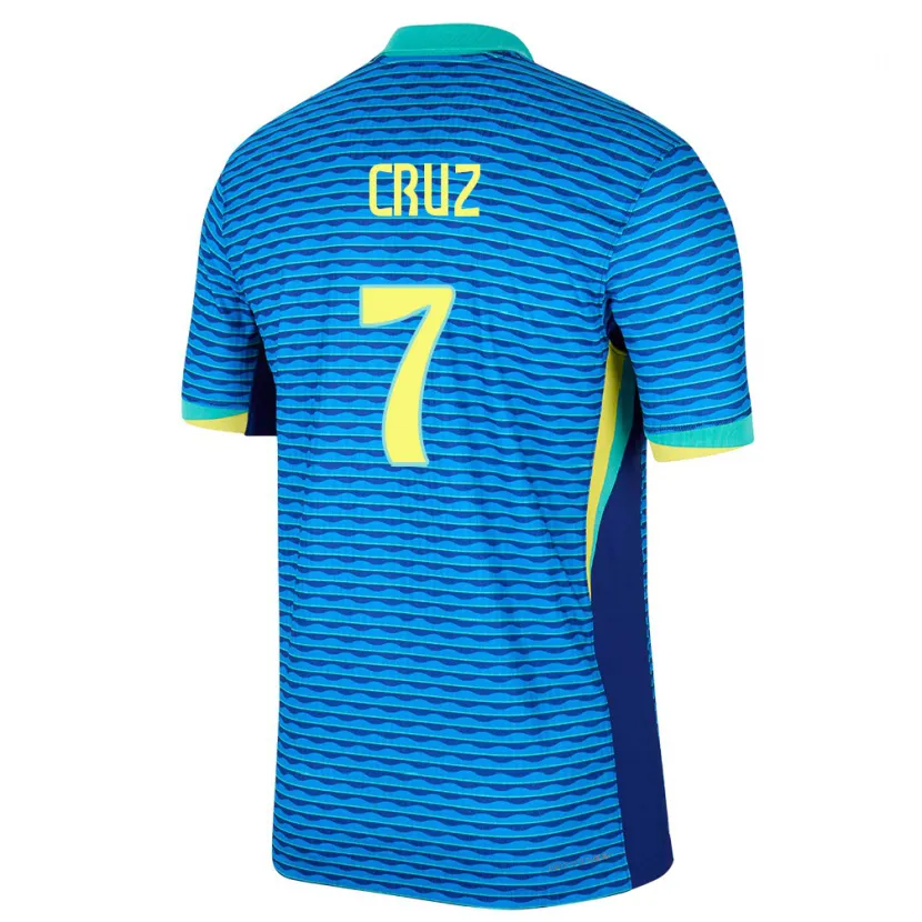 Danxen Mænd Brasilien Joao Cruz #7 Blå Udebane Spillertrøjer 24-26 Trøje T-Shirt