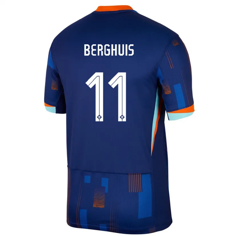 Danxen Mænd Holland Steven Berghuis #11 Blå Udebane Spillertrøjer 24-26 Trøje T-Shirt