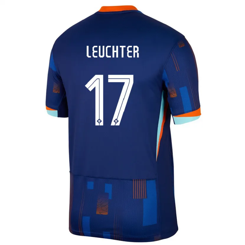 Danxen Mænd Holland Romee Leuchter #17 Blå Udebane Spillertrøjer 24-26 Trøje T-Shirt