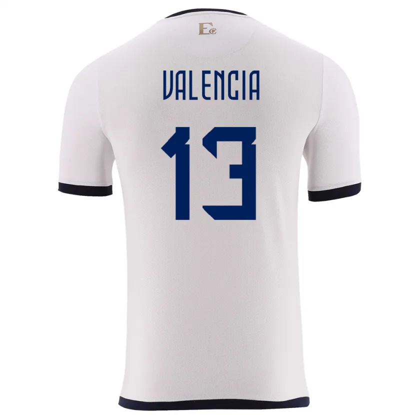 Danxen Mænd Ecuador Enner Valencia #13 Hvid Udebane Spillertrøjer 24-26 Trøje T-Shirt