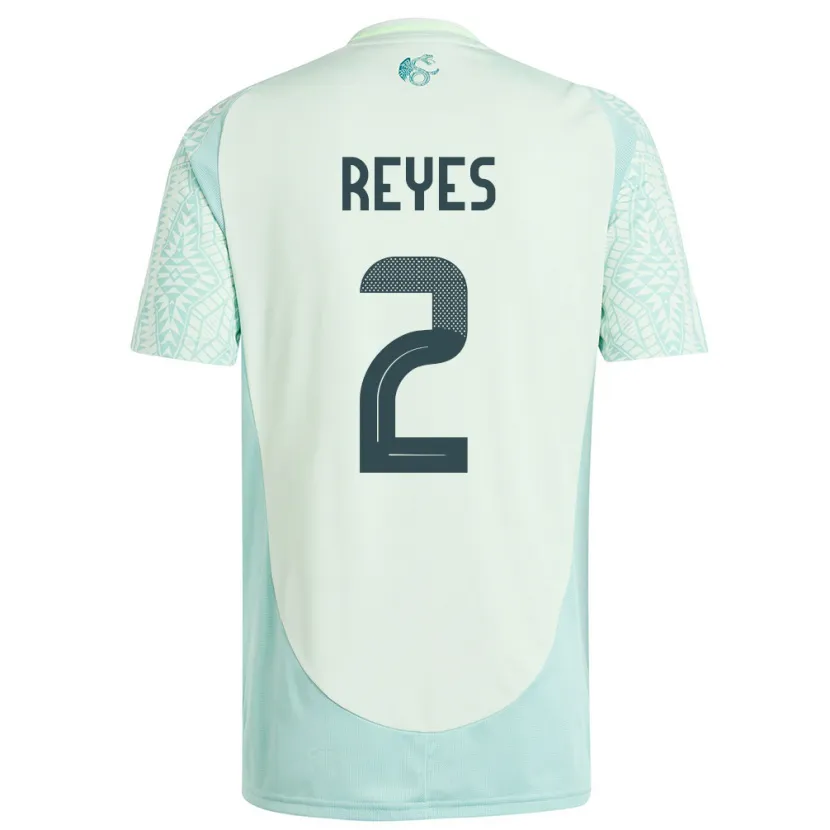 Danxen Mænd Mexico Luis Reyes #2 Linen Grøn Udebane Spillertrøjer 24-26 Trøje T-Shirt