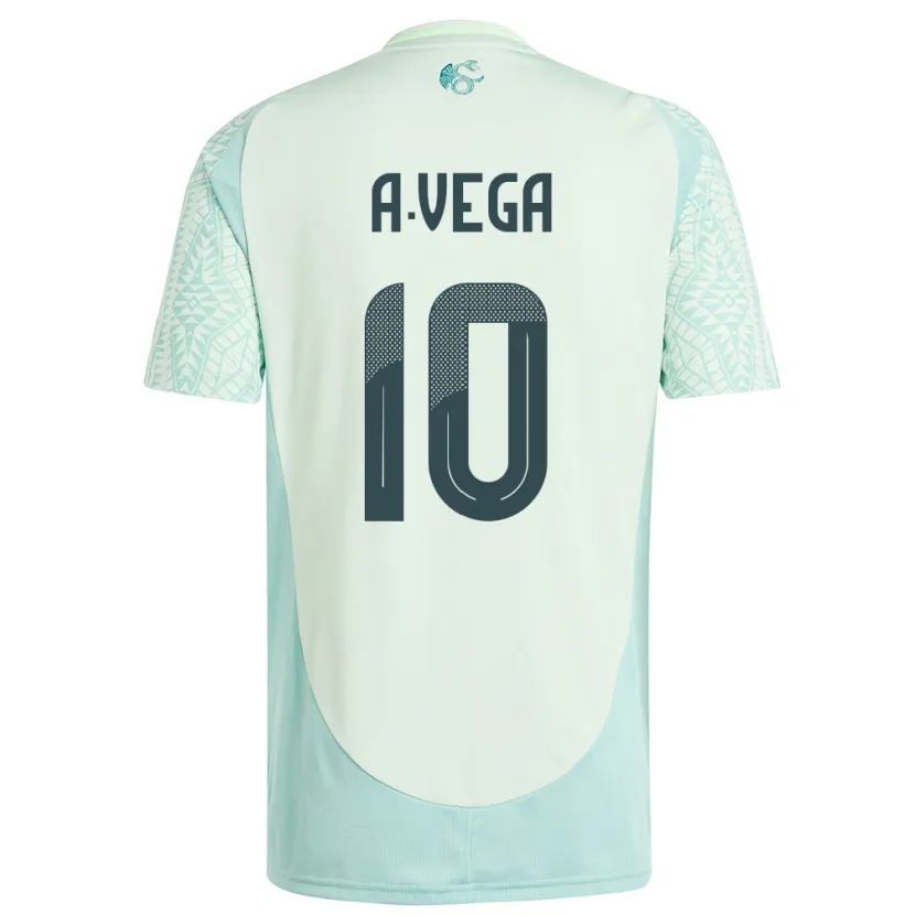 Danxen Mænd Mexico Alexis Vega #10 Linen Grøn Udebane Spillertrøjer 24-26 Trøje T-Shirt