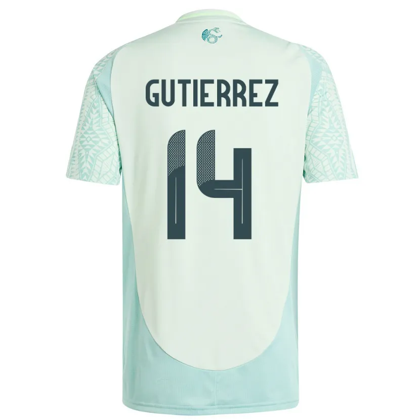 Danxen Mænd Mexico Erick Gutierrez #14 Linen Grøn Udebane Spillertrøjer 24-26 Trøje T-Shirt