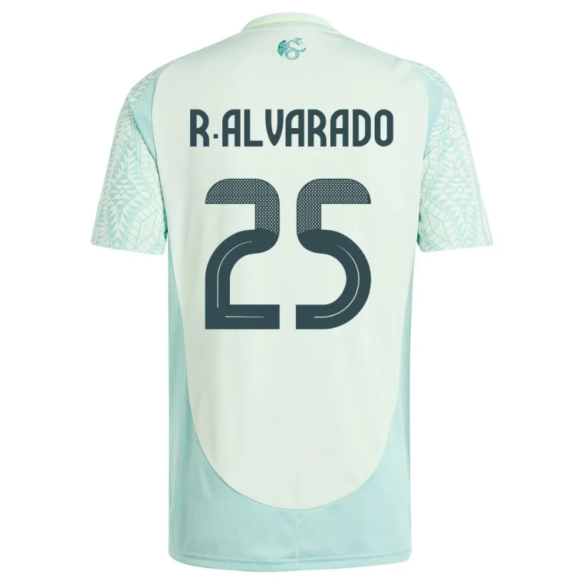 Danxen Mænd Mexico Roberto Alvarado #25 Linen Grøn Udebane Spillertrøjer 24-26 Trøje T-Shirt