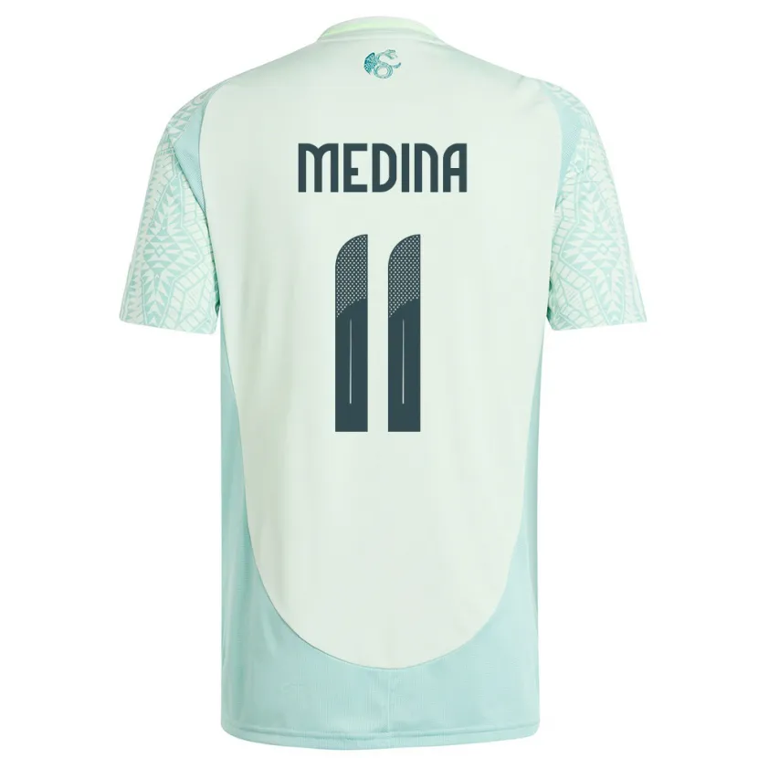 Danxen Mænd Mexico Diego Medina #11 Linen Grøn Udebane Spillertrøjer 24-26 Trøje T-Shirt