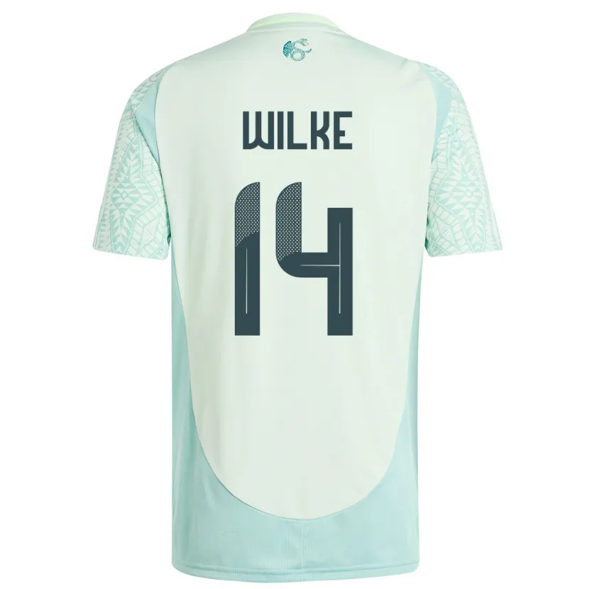 Danxen Mænd Mexico Teun Wilke #14 Linen Grøn Udebane Spillertrøjer 24-26 Trøje T-Shirt