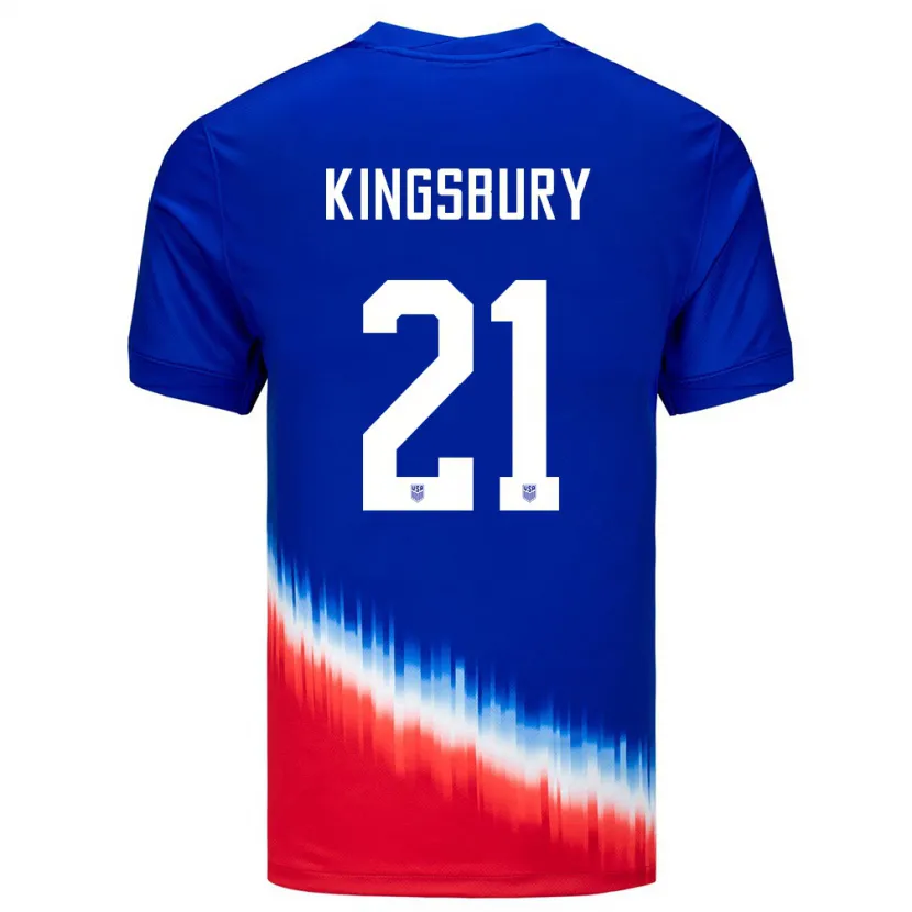 Danxen Mænd Usa Aubrey Kingsbury #21 Blå Udebane Spillertrøjer 24-26 Trøje T-Shirt