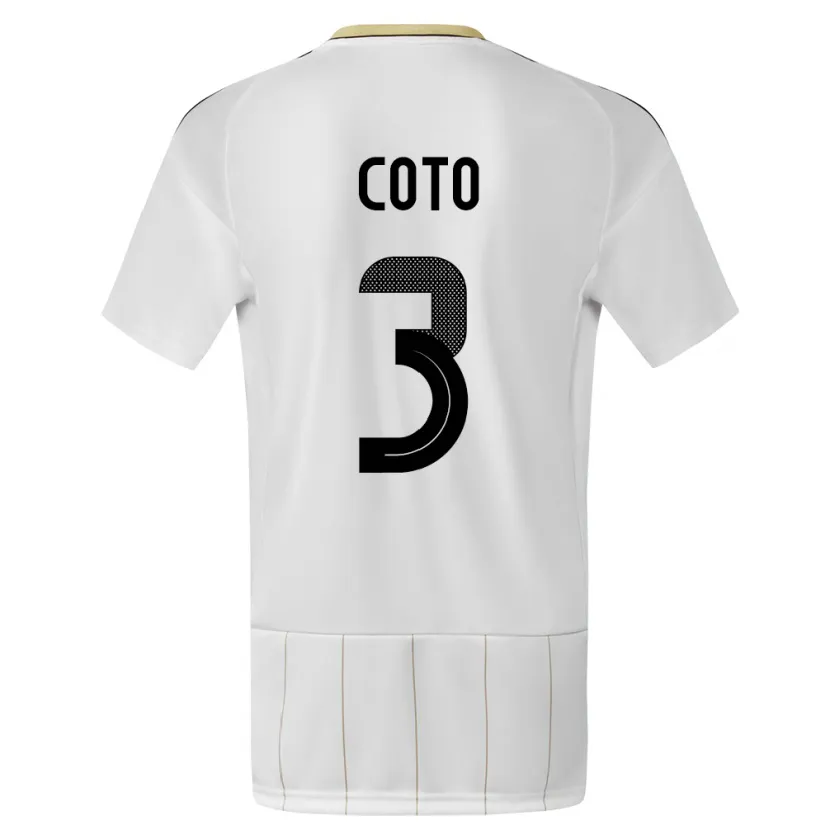 Danxen Mænd Costa Rica Maria Coto #3 Hvid Udebane Spillertrøjer 24-26 Trøje T-Shirt