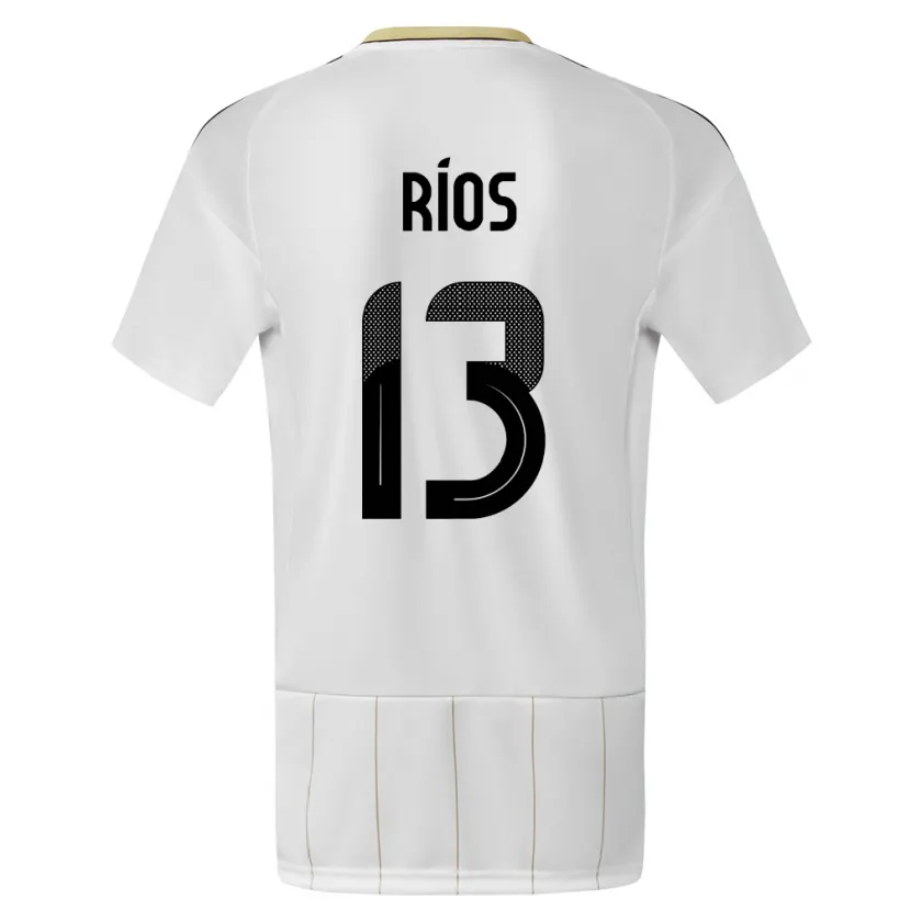 Danxen Mænd Costa Rica Keral Rios #13 Hvid Udebane Spillertrøjer 24-26 Trøje T-Shirt