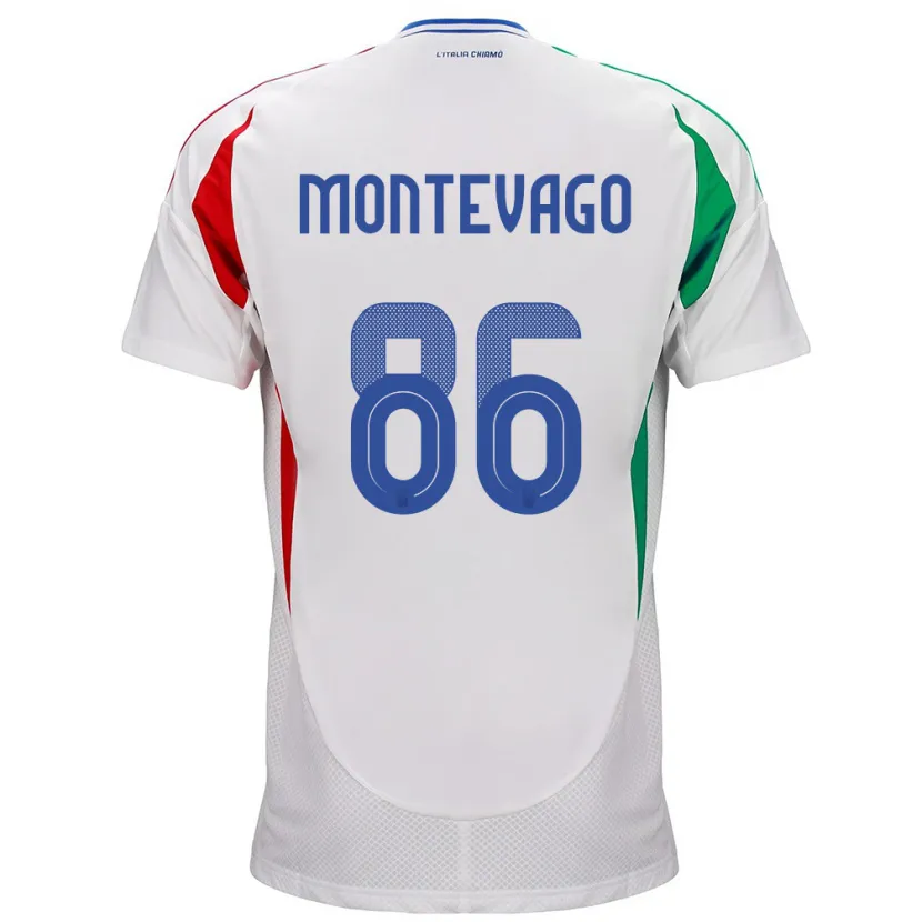 Danxen Mænd Italien Daniele Montevago #86 Hvid Udebane Spillertrøjer 24-26 Trøje T-Shirt