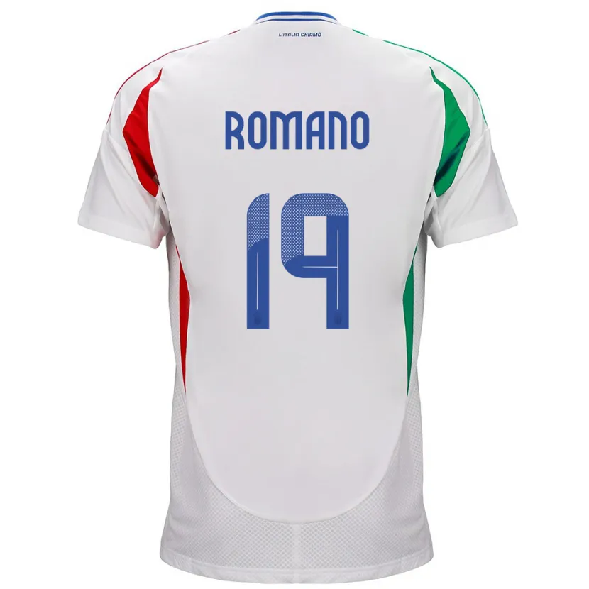 Danxen Mænd Italien Marco Romano #19 Hvid Udebane Spillertrøjer 24-26 Trøje T-Shirt