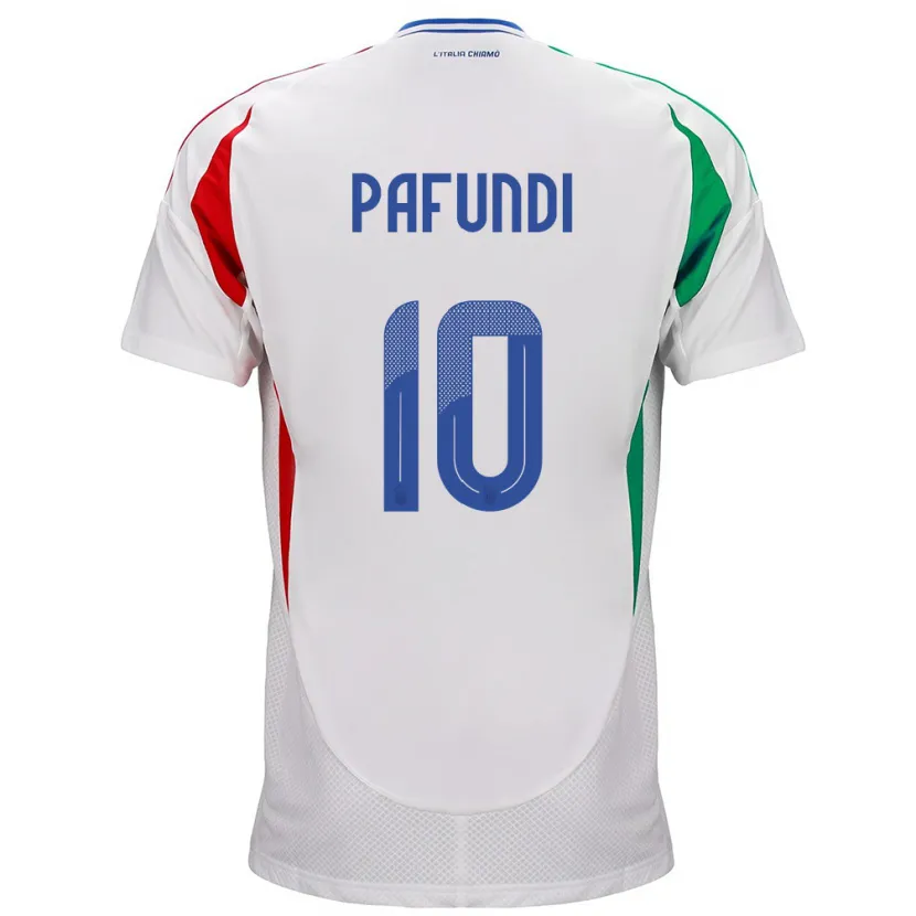 Danxen Mænd Italien Simone Pafundi #10 Hvid Udebane Spillertrøjer 24-26 Trøje T-Shirt