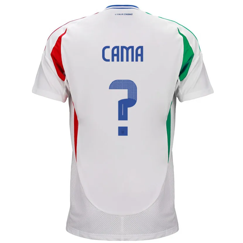 Danxen Mænd Italien Cristian Cama #0 Hvid Udebane Spillertrøjer 24-26 Trøje T-Shirt