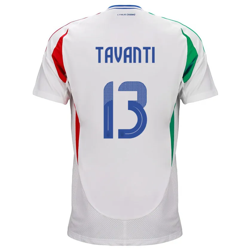 Danxen Mænd Italien Samuele Tavanti #13 Hvid Udebane Spillertrøjer 24-26 Trøje T-Shirt