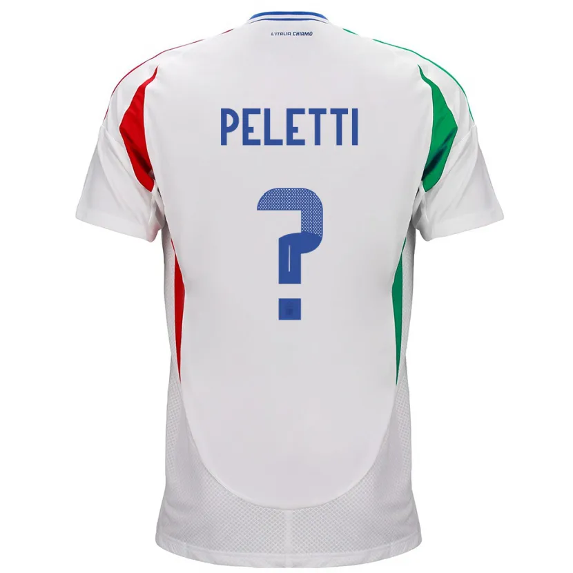 Danxen Mænd Italien Lamberto Peletti #0 Hvid Udebane Spillertrøjer 24-26 Trøje T-Shirt