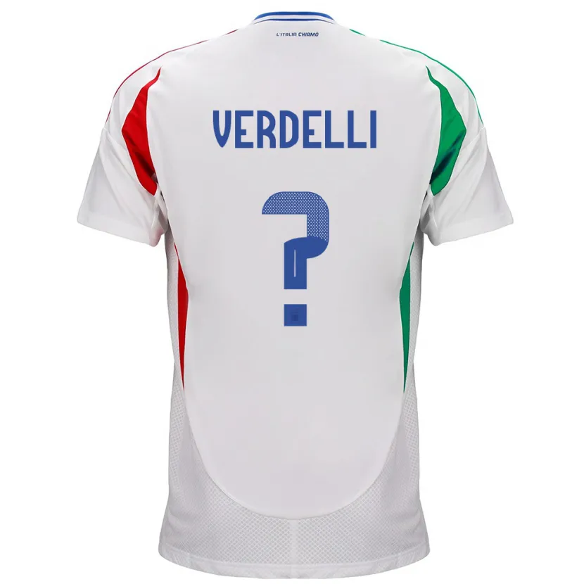 Danxen Mænd Italien Davide Verdelli #0 Hvid Udebane Spillertrøjer 24-26 Trøje T-Shirt