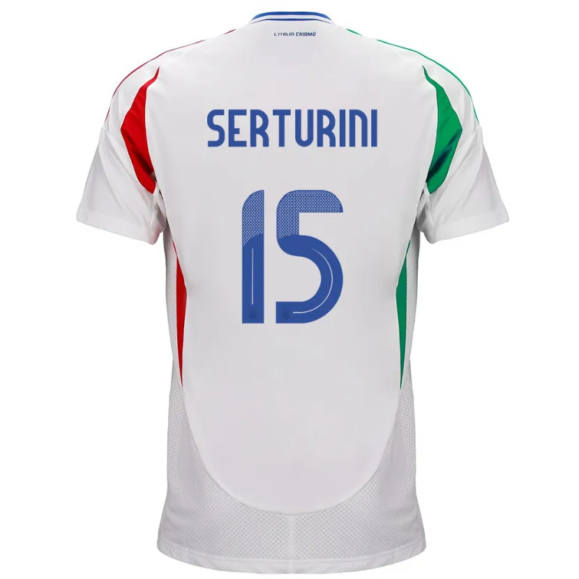 Danxen Mænd Italien Annamaria Serturini #15 Hvid Udebane Spillertrøjer 24-26 Trøje T-Shirt