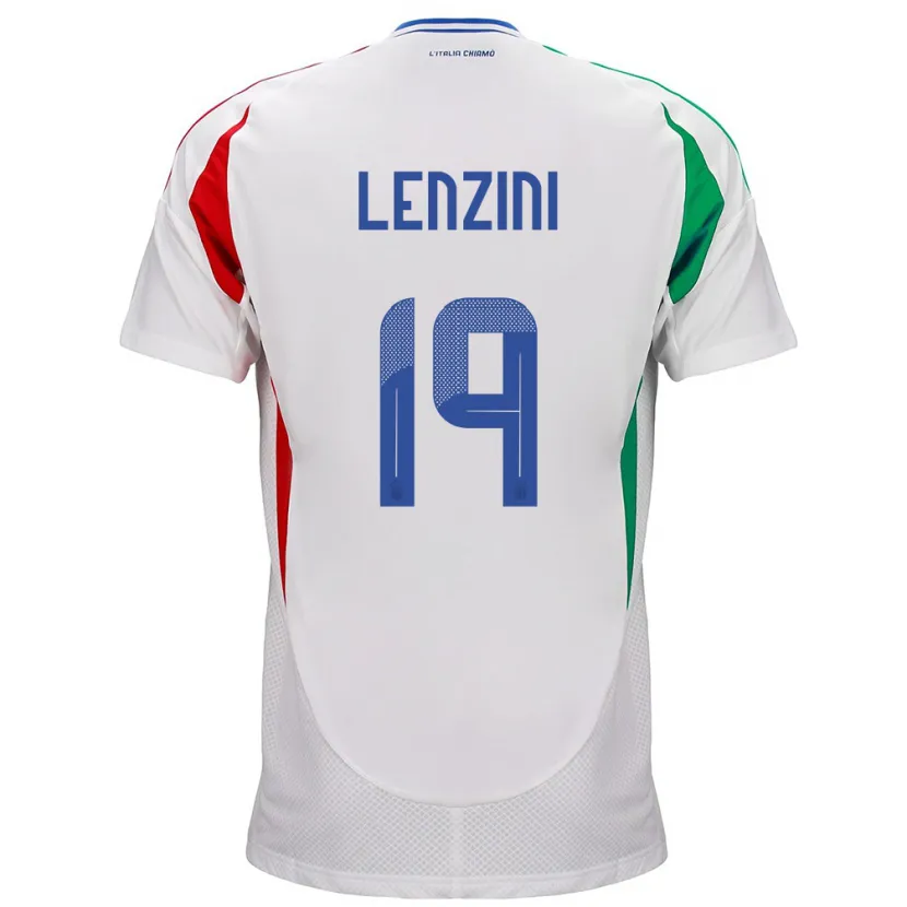 Danxen Mænd Italien Martina Lenzini #19 Hvid Udebane Spillertrøjer 24-26 Trøje T-Shirt