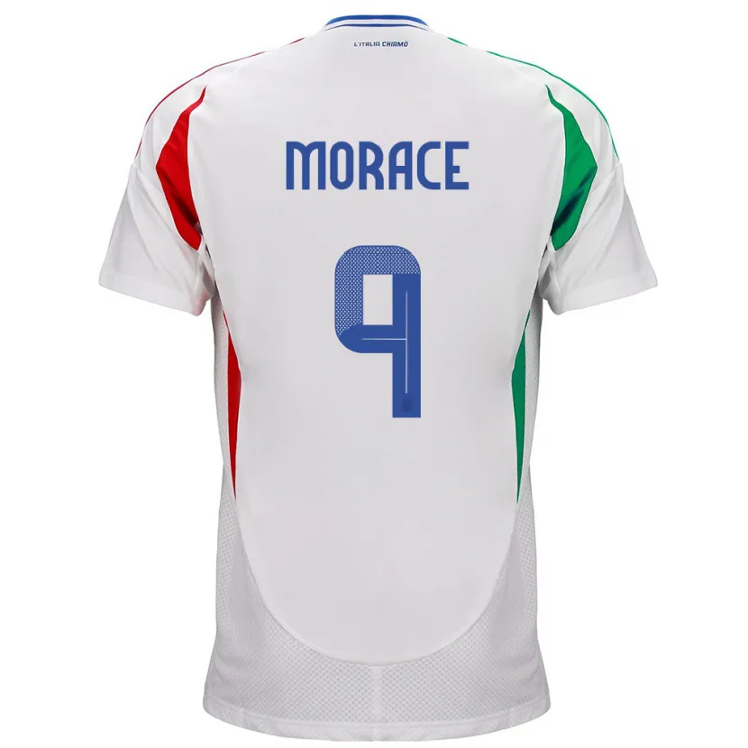 Danxen Mænd Italien Carolina Morace #9 Hvid Udebane Spillertrøjer 24-26 Trøje T-Shirt