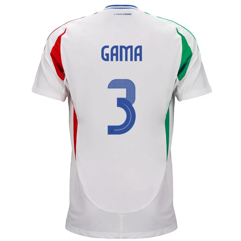 Danxen Mænd Italien Sara Gama #3 Hvid Udebane Spillertrøjer 24-26 Trøje T-Shirt