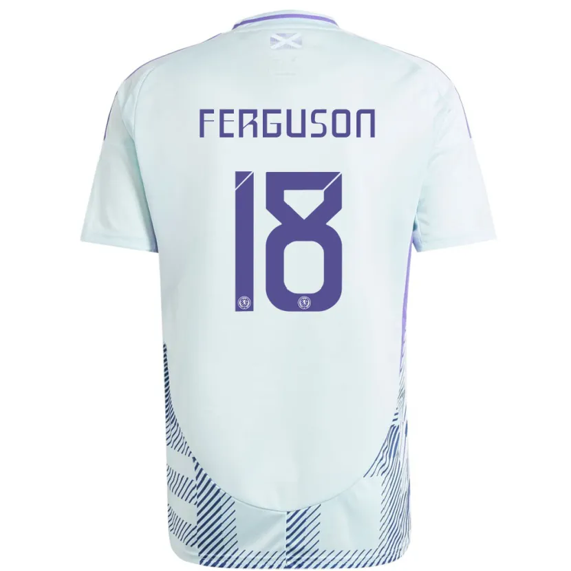 Danxen Mænd Skotland Lewis Ferguson #18 Lys Mynteblå Udebane Spillertrøjer 24-26 Trøje T-Shirt