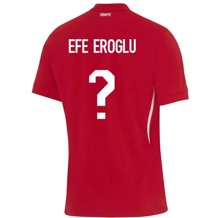 Danxen Mænd Tyrkiet Cem Efe Eroğlu #0 Rød Udebane Spillertrøjer 24-26 Trøje T-Shirt