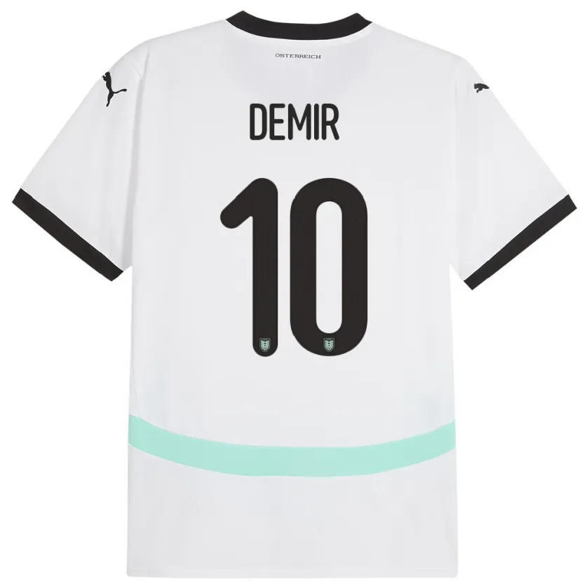 Danxen Mænd Østrig Yusuf Demir #10 Hvid Udebane Spillertrøjer 24-26 Trøje T-Shirt