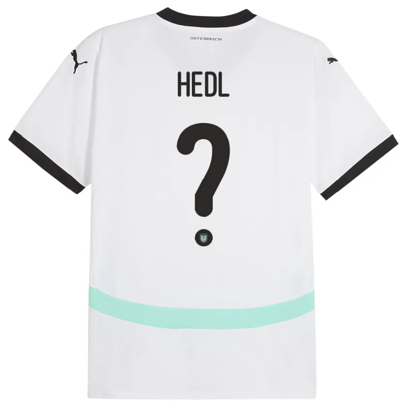 Danxen Mænd Østrig Philip Hedl #0 Hvid Udebane Spillertrøjer 24-26 Trøje T-Shirt