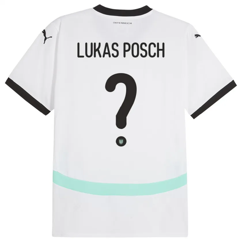 Danxen Mænd Østrig Lukas Posch #0 Hvid Udebane Spillertrøjer 24-26 Trøje T-Shirt