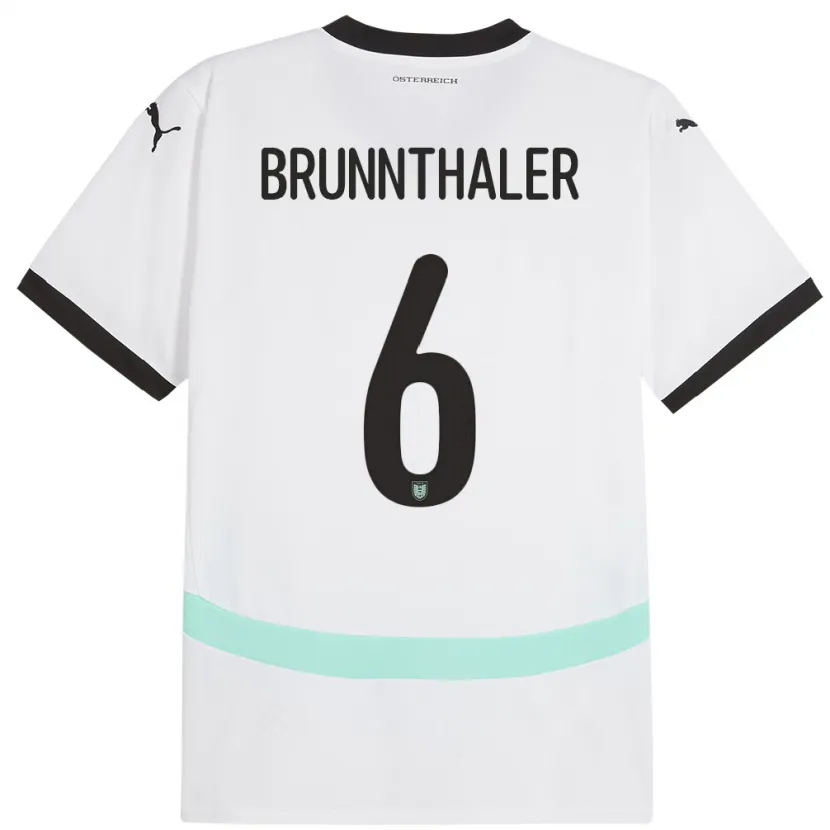 Danxen Mænd Østrig Melanie Brunnthaler #6 Hvid Udebane Spillertrøjer 24-26 Trøje T-Shirt