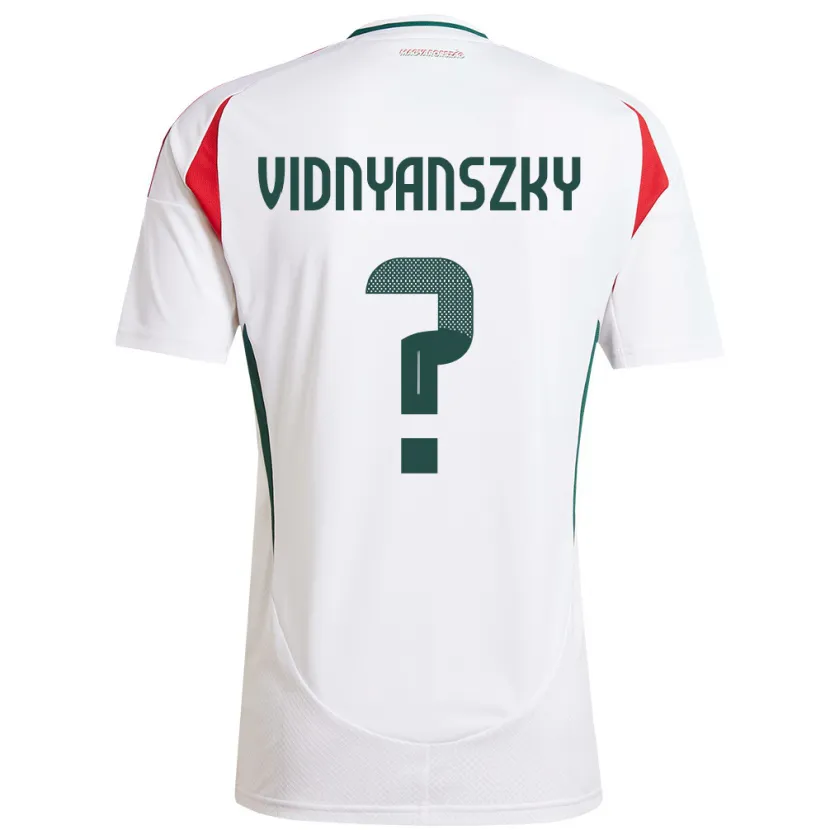 Danxen Mænd Ungarn Mátyás Vidnyánszky #0 Hvid Udebane Spillertrøjer 24-26 Trøje T-Shirt