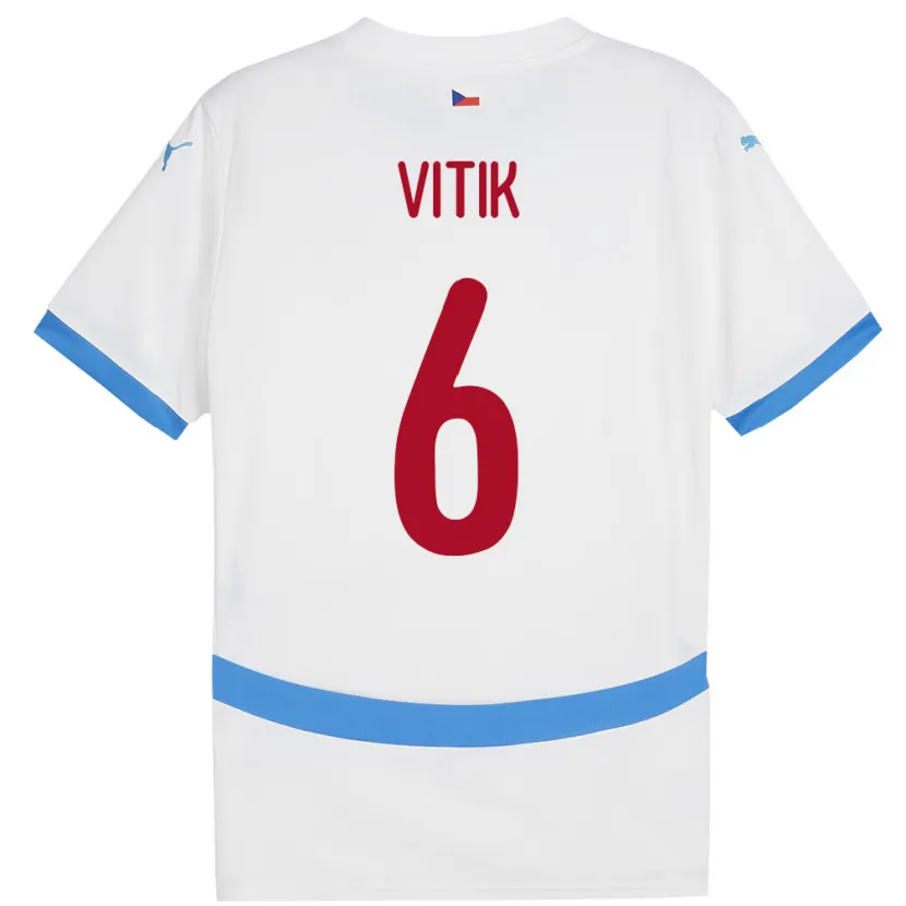 Danxen Mænd Tjekkiet Martin Vitík #6 Hvid Udebane Spillertrøjer 24-26 Trøje T-Shirt