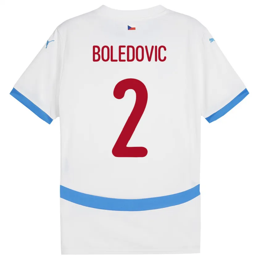 Danxen Mænd Tjekkiet Tobias Boledovic #2 Hvid Udebane Spillertrøjer 24-26 Trøje T-Shirt