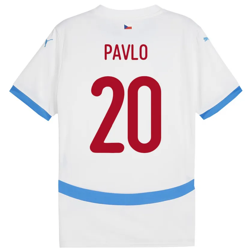 Danxen Mænd Tjekkiet Simon Pavlo #20 Hvid Udebane Spillertrøjer 24-26 Trøje T-Shirt