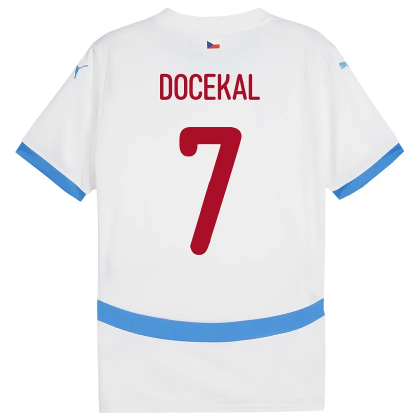 Danxen Mænd Tjekkiet Tomas Docekal #7 Hvid Udebane Spillertrøjer 24-26 Trøje T-Shirt