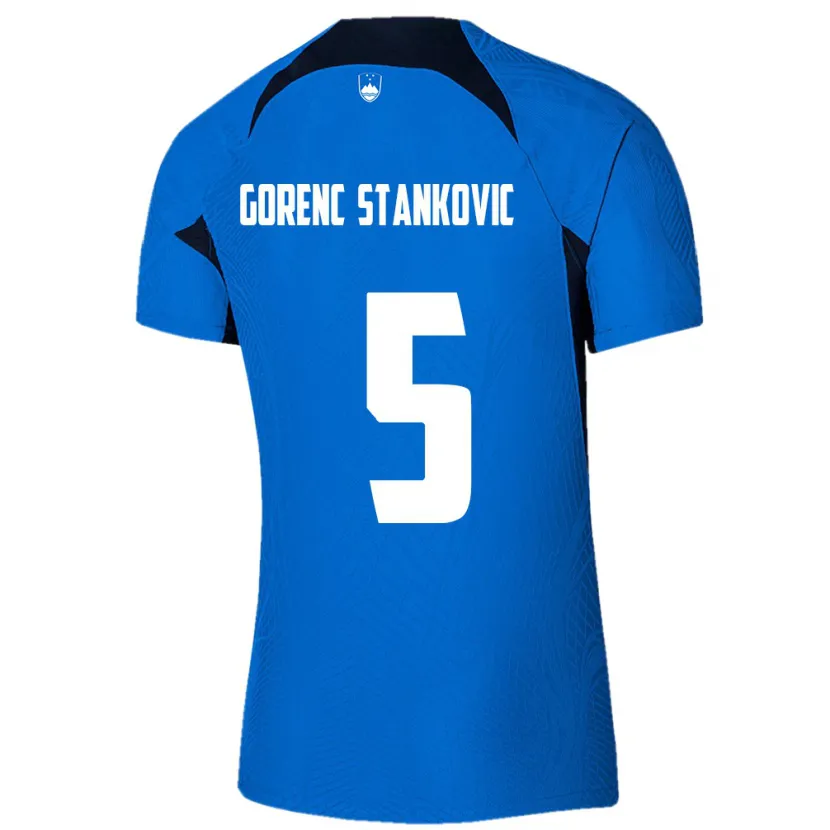 Danxen Mænd Slovenien Jon Gorenc Stankovic #5 Blå Udebane Spillertrøjer 24-26 Trøje T-Shirt