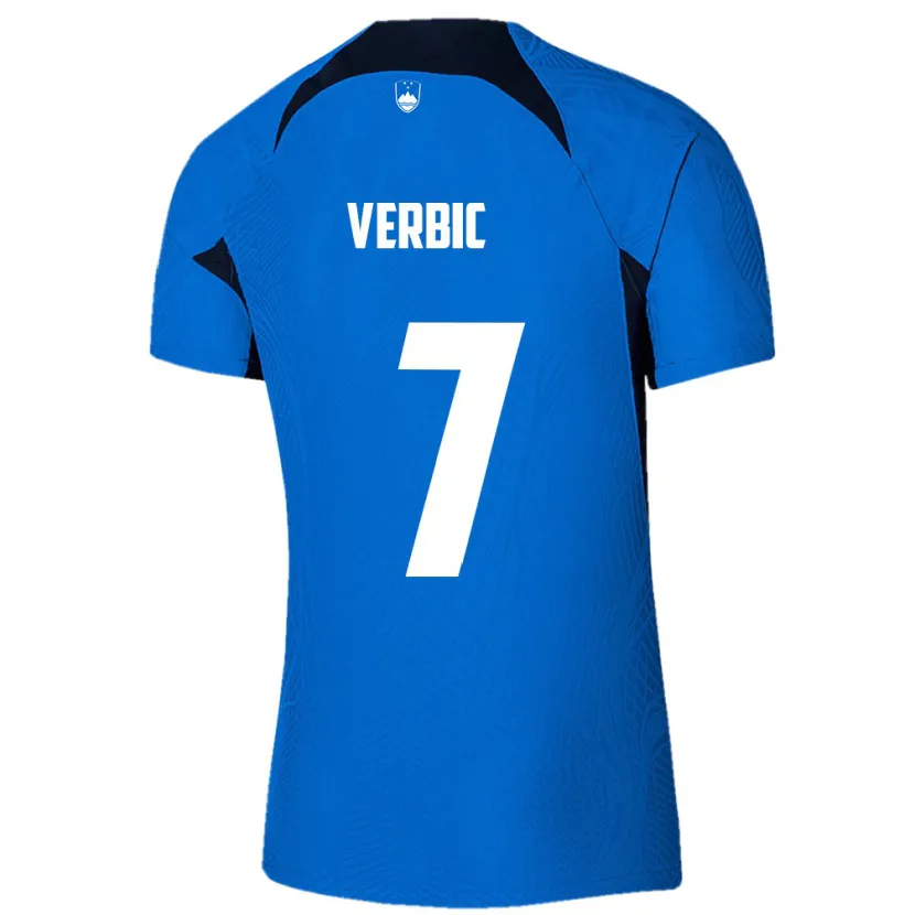 Danxen Mænd Slovenien Benjamin Verbic #7 Blå Udebane Spillertrøjer 24-26 Trøje T-Shirt