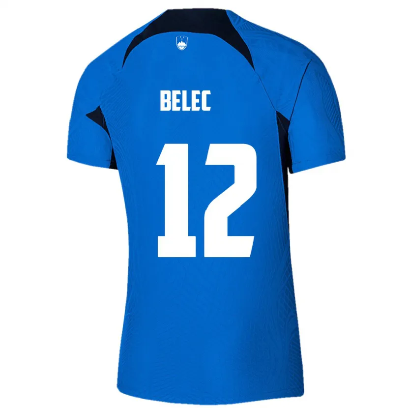 Danxen Mænd Slovenien Vid Belec #12 Blå Udebane Spillertrøjer 24-26 Trøje T-Shirt