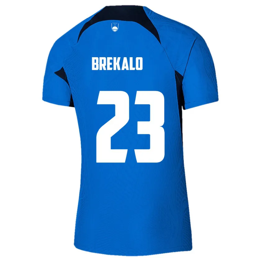 Danxen Mænd Slovenien David Brekalo #23 Blå Udebane Spillertrøjer 24-26 Trøje T-Shirt