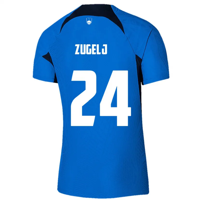 Danxen Mænd Slovenien Nino Zugelj #24 Blå Udebane Spillertrøjer 24-26 Trøje T-Shirt