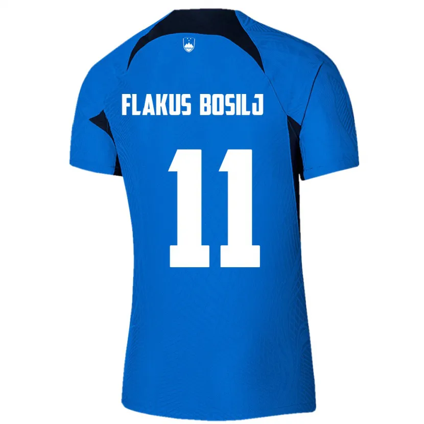 Danxen Mænd Slovenien David Flakus Bosilj #11 Blå Udebane Spillertrøjer 24-26 Trøje T-Shirt