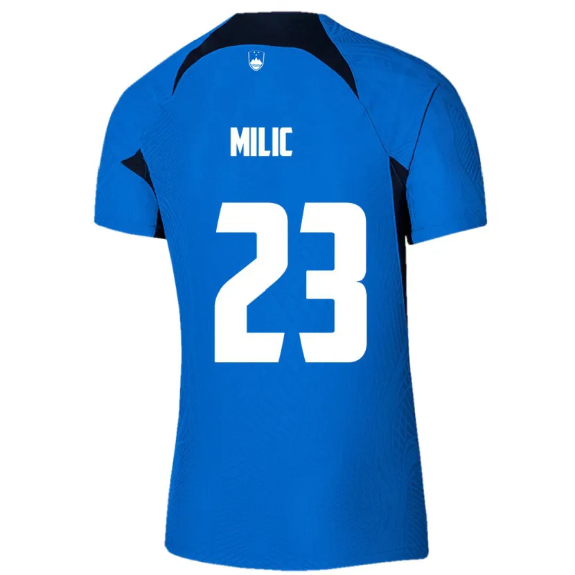 Danxen Mænd Slovenien Nino Milic #23 Blå Udebane Spillertrøjer 24-26 Trøje T-Shirt