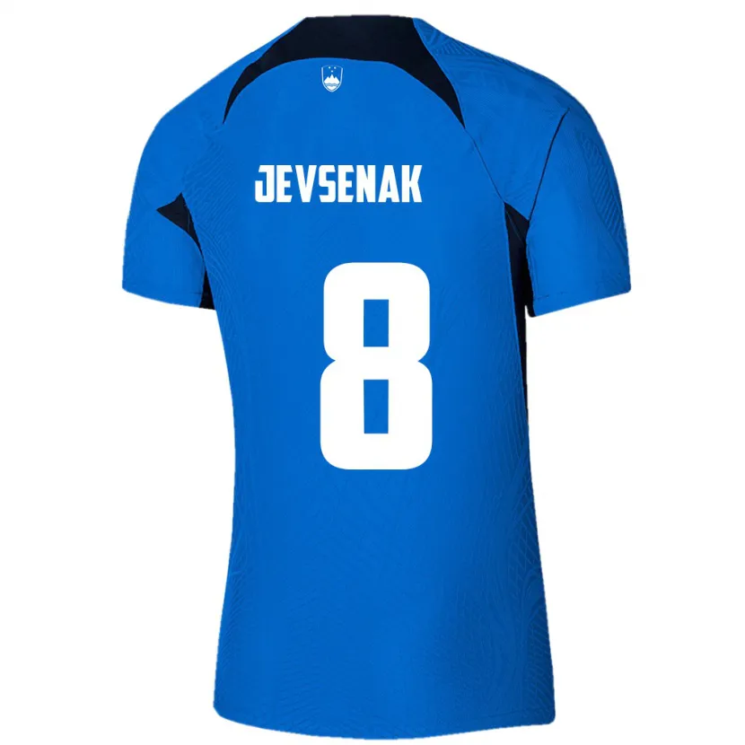 Danxen Mænd Slovenien Florjan Jevsenak #8 Blå Udebane Spillertrøjer 24-26 Trøje T-Shirt