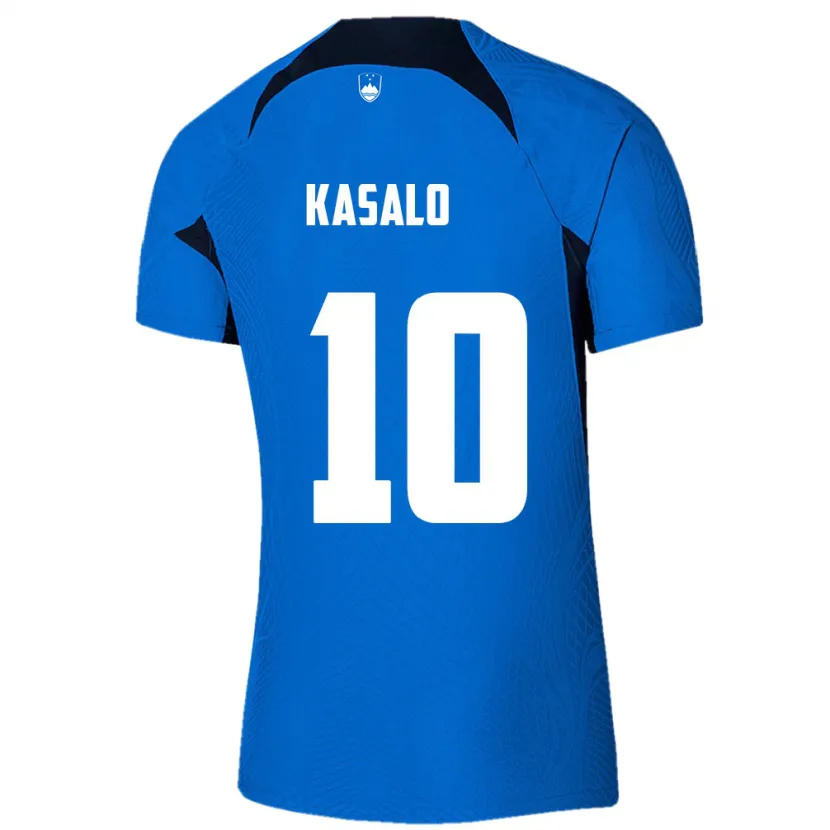 Danxen Mænd Slovenien Niko Kasalo #10 Blå Udebane Spillertrøjer 24-26 Trøje T-Shirt