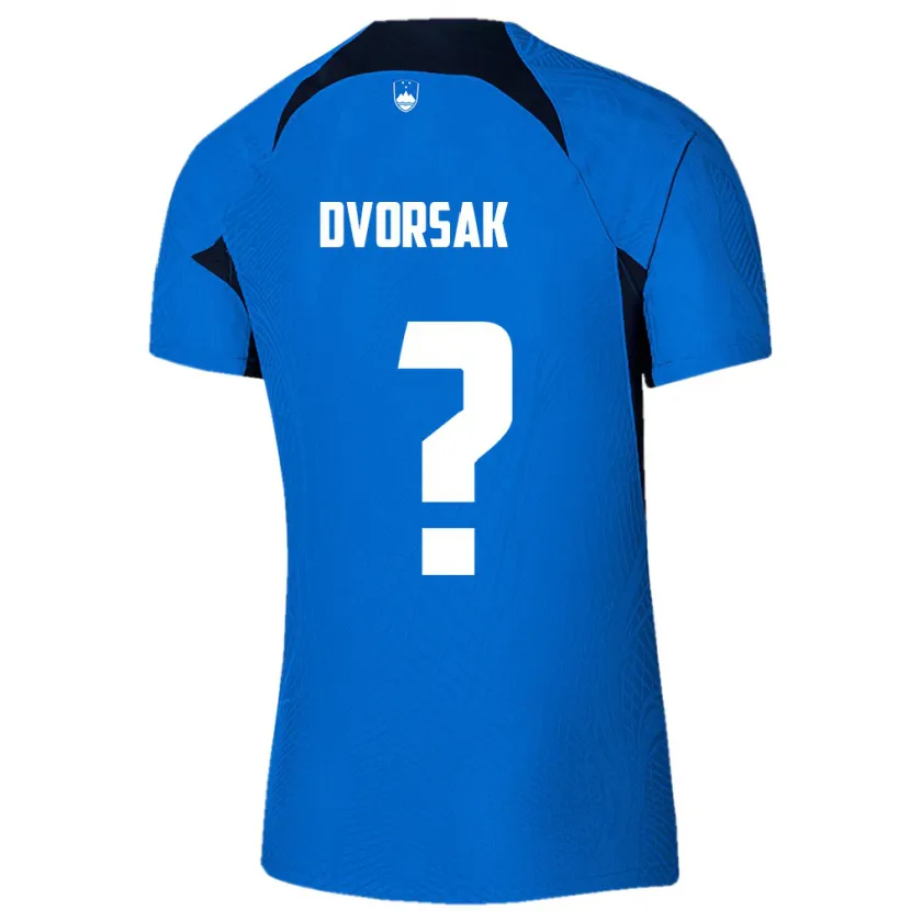 Danxen Mænd Slovenien Matej Dvorsak #0 Blå Udebane Spillertrøjer 24-26 Trøje T-Shirt