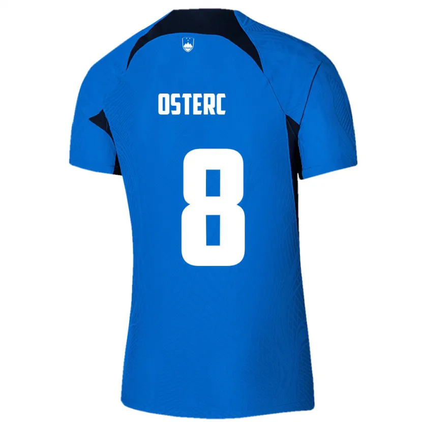 Danxen Mænd Slovenien Niko Osterc #8 Blå Udebane Spillertrøjer 24-26 Trøje T-Shirt