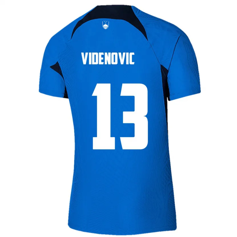 Danxen Mænd Slovenien Denis Videnovic #13 Blå Udebane Spillertrøjer 24-26 Trøje T-Shirt