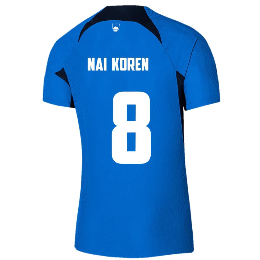 Danxen Mænd Slovenien Tian Nai Koren #8 Blå Udebane Spillertrøjer 24-26 Trøje T-Shirt