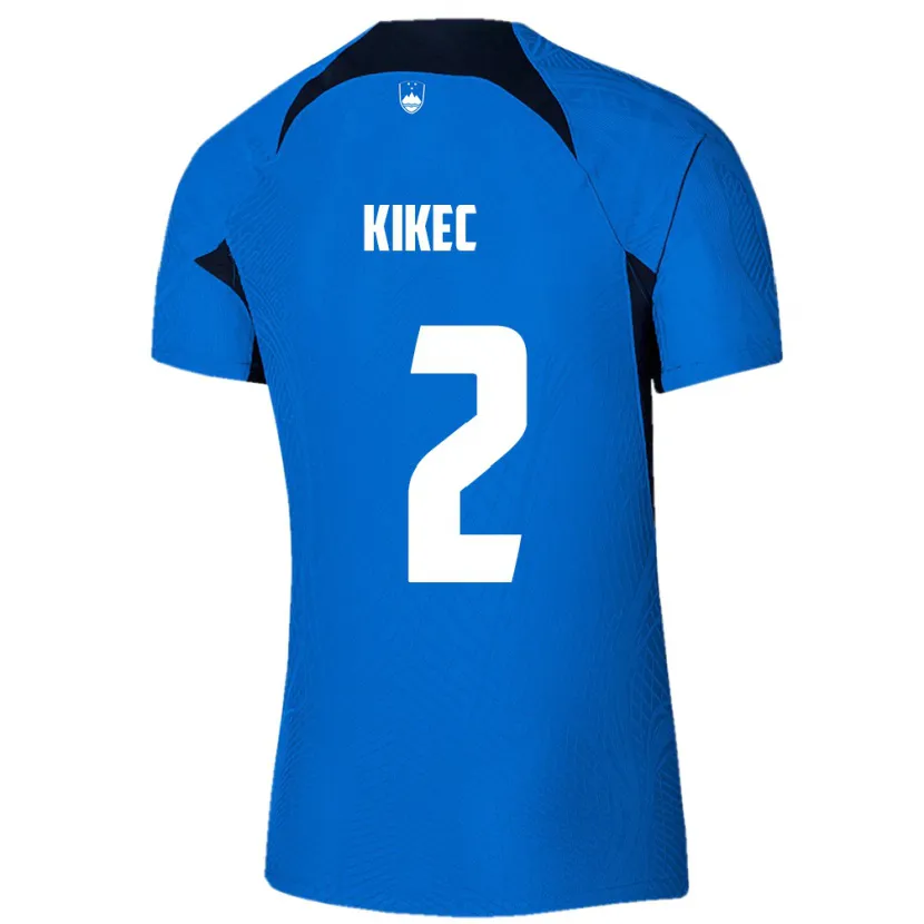 Danxen Mænd Slovenien Timon Kikec #2 Blå Udebane Spillertrøjer 24-26 Trøje T-Shirt